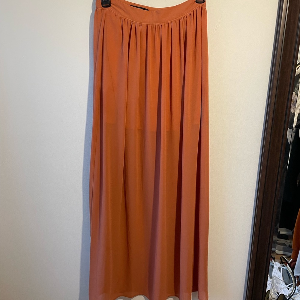 Burnt orange maxi skirt